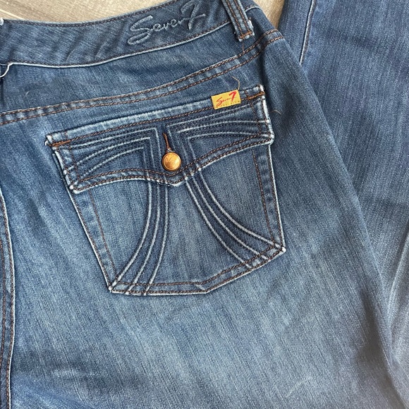 Seven7 Luxe Jeans Classic Straight Women Size 20 Blue Embroidery - Picture 4 of 4